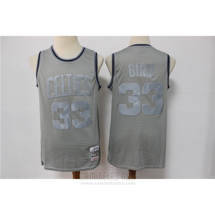 Camiseta Boston Celtics Larry Bird #33 Mitchell & Ness 1985-86 Gris